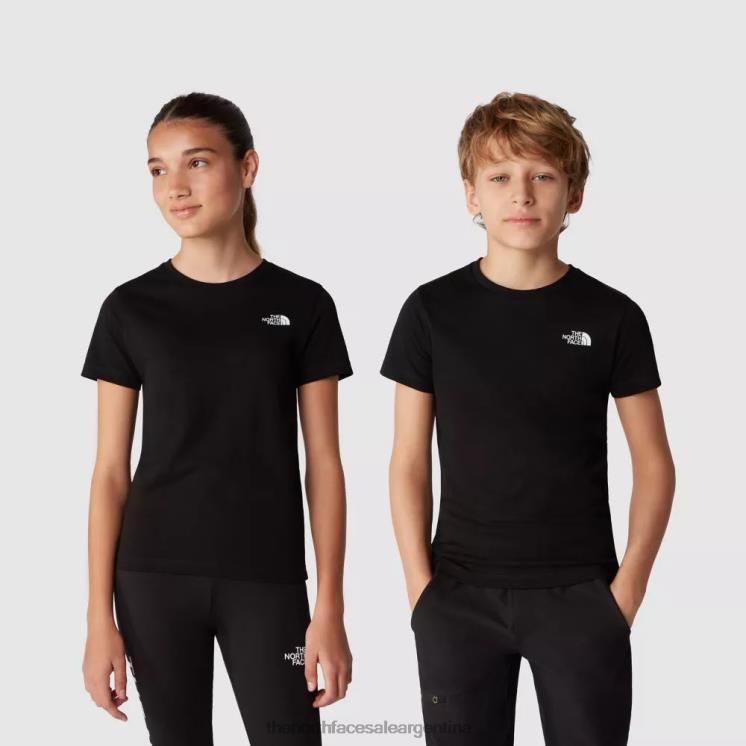 FFV042045 blanco negro The North Face camiseta de cúpula simple para adolescentes en blanco y negro