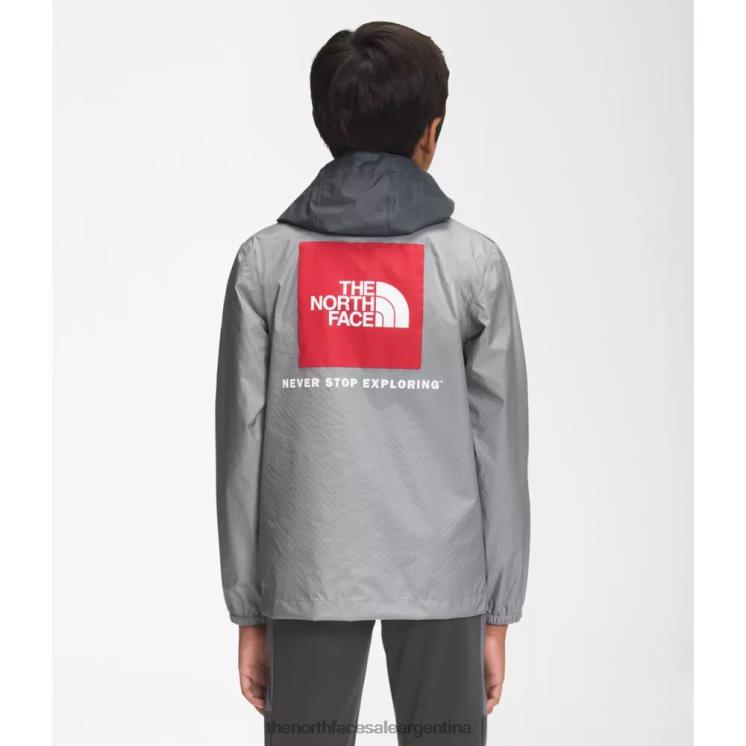 FFV043772 gris The North Face chaqueta impermeable con cremallera para niños