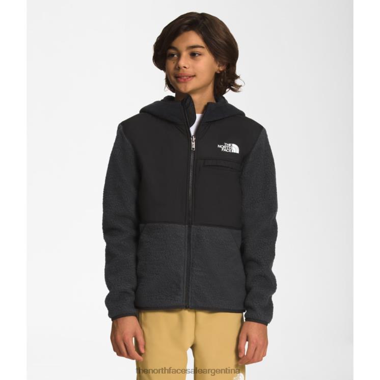 FFV045266 gris The North Face chaqueta con capucha y cremallera completa de forro polar Forrest para niños