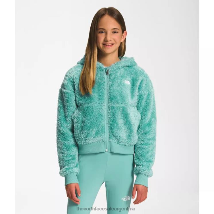 FFV045269 wasabi The North Face chaqueta con capucha y cremallera completa suave oso para niñas