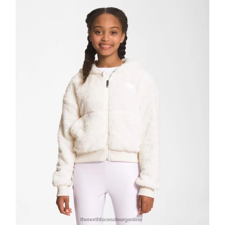 FFV045271 blanco The North Face chaqueta con capucha y cremallera completa suave oso para niñas
