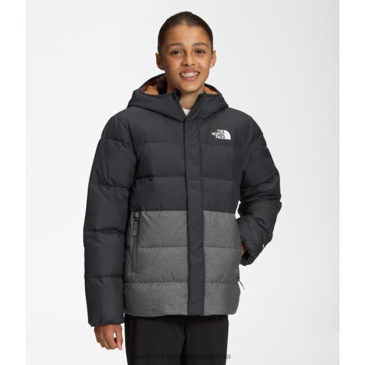 FFV045303 gris The North Face parka con forro polar North Down para niños