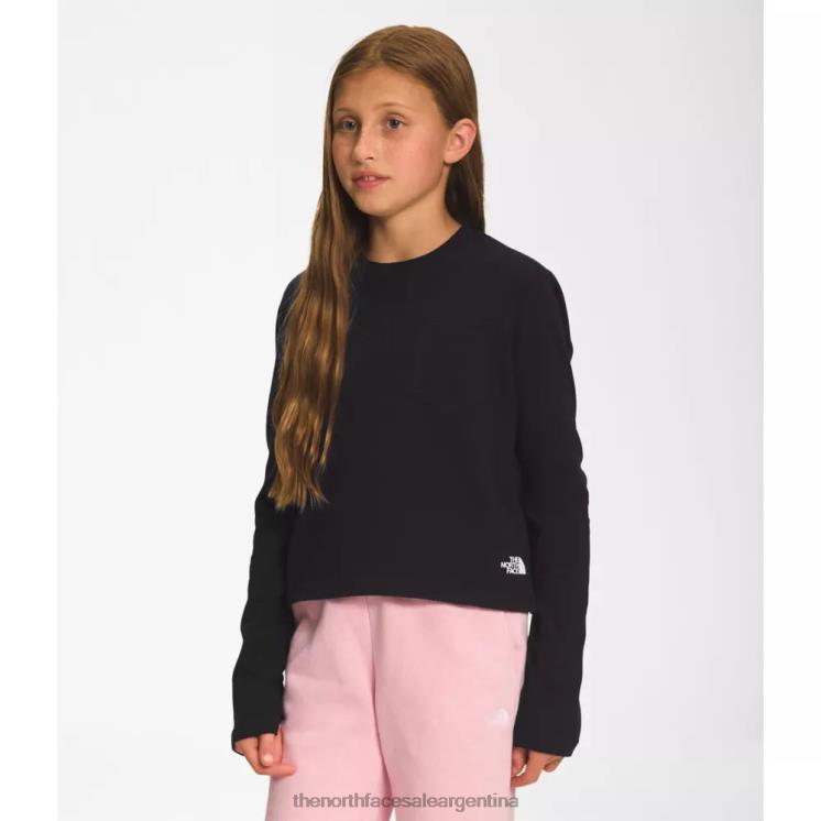 FFV045345 negro The North Face camiseta cuadrada de manga larga para niñas