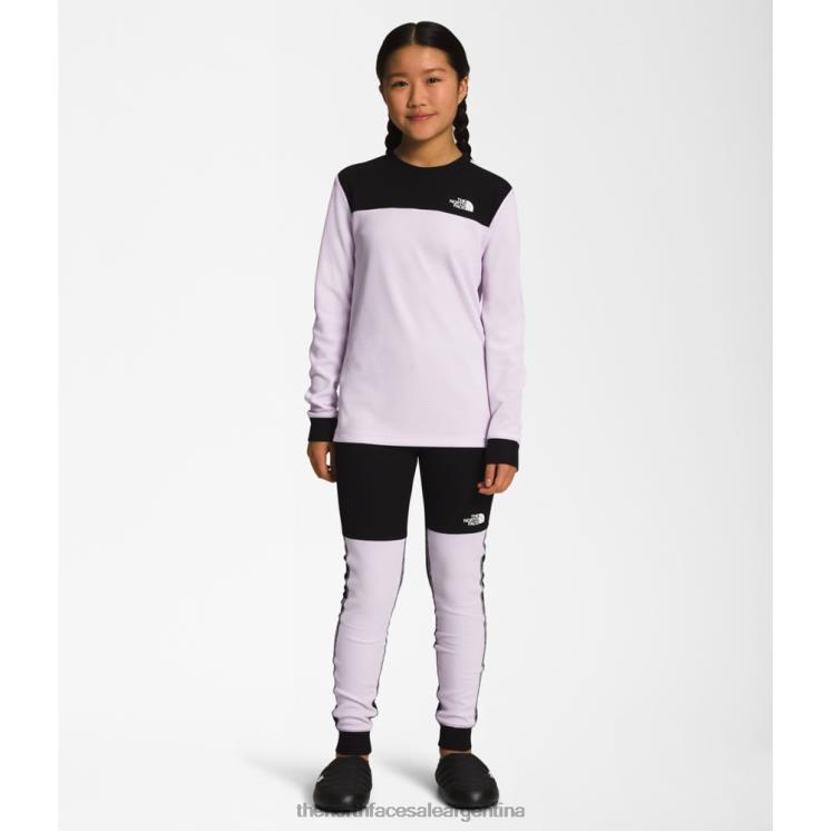 FFV045357 niebla de lavanda The North Face conjunto de ropa interior tipo gofre para adolescente