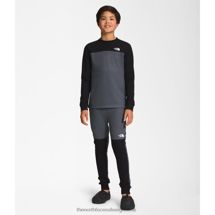 FFV045358 negro The North Face conjunto de ropa interior tipo gofre para adolescente