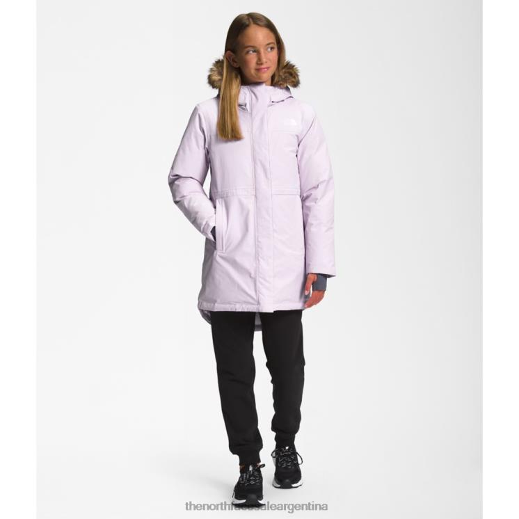FFV045875 niebla de lavanda The North Face parka ártica para niñas