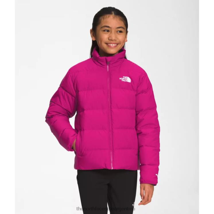FFV045878 rosa fucsia The North Face chaqueta de plumón reversible para adolescente