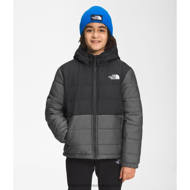 FFV045887 gris The North Face chaqueta reversible con capucha y cremallera completa mount chimbo para niño