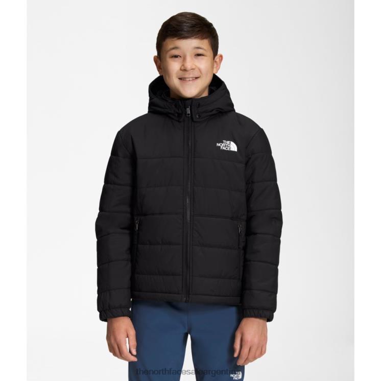 FFV045889 negro The North Face chaqueta reversible con capucha y cremallera completa mount chimbo para niño