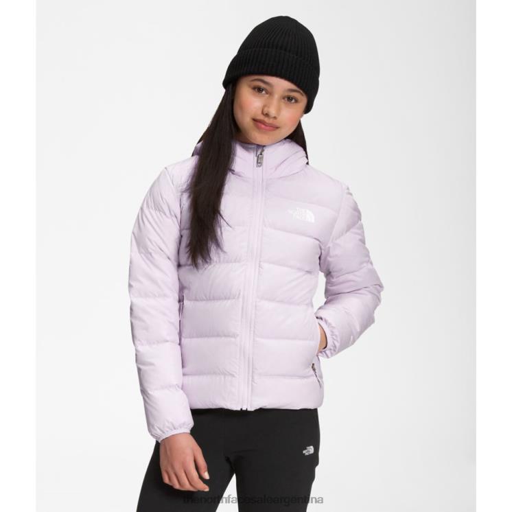 FFV045901 niebla de lavanda The North Face chaqueta reversible con capucha de plumón norte para niñas