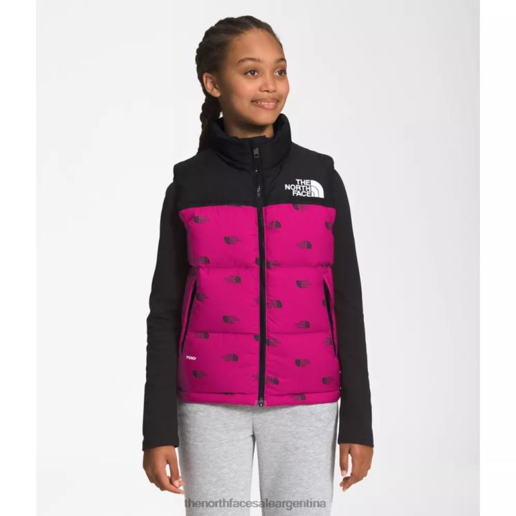 FFV045926 rosa fucsia The North Face adolescente 1996 retro nuptse chaleco