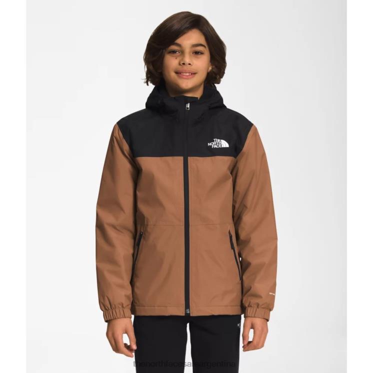 FFV045951 marrón tostado The North Face chaqueta de lluvia cálida para niños