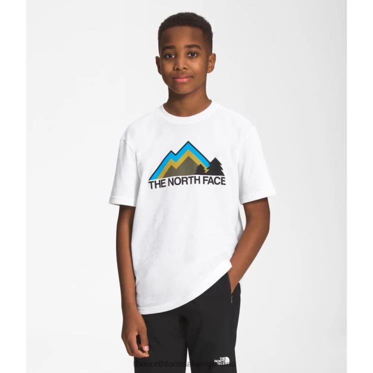 FFV045952 blanco The North Face camiseta gráfica de manga corta para niño