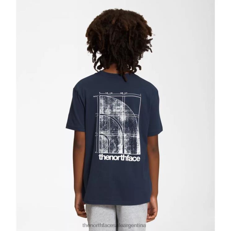 FFV045956 cumbre marina The North Face camiseta gráfica de manga corta para niños nueva