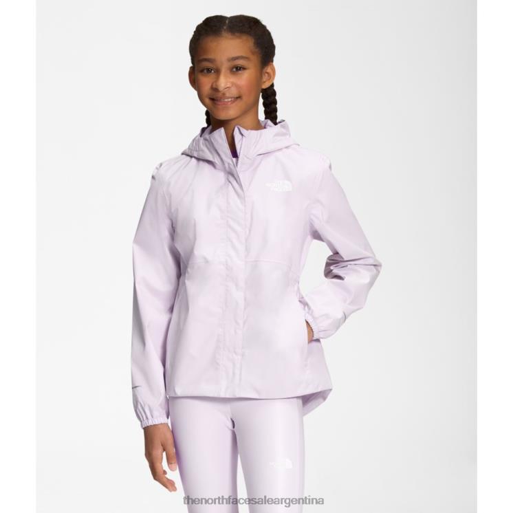FFV045970 niebla de lavanda The North Face chaqueta de lluvia anora para niñas