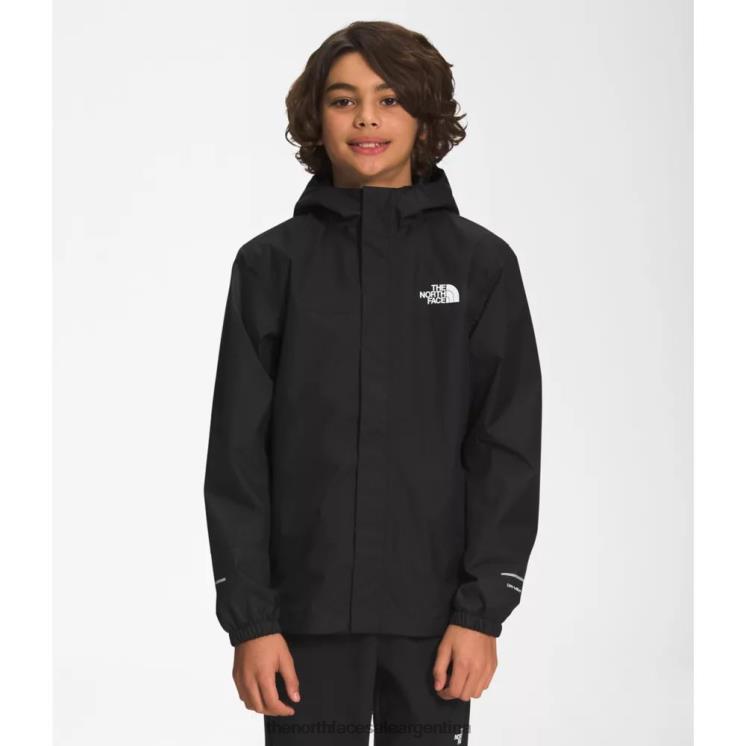 FFV045994 negro The North Face chaqueta de lluvia anora para niños