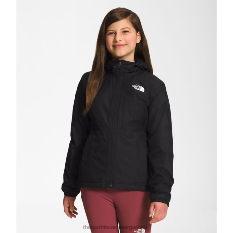 FFV045996 negro The North Face chaqueta de lluvia cálida para niñas nueva