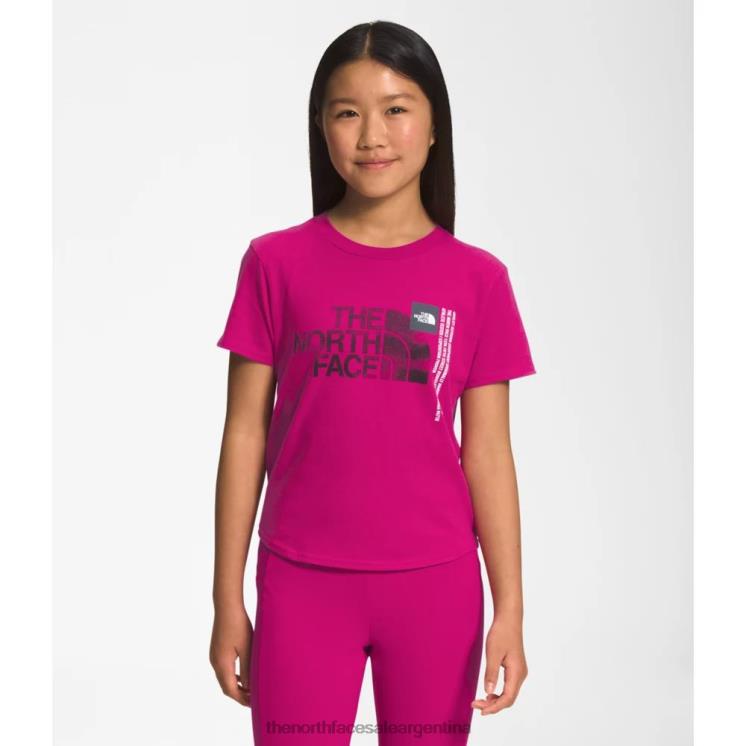 FFV045997 rosa fucsia The North Face camiseta gráfica de manga corta para niñas