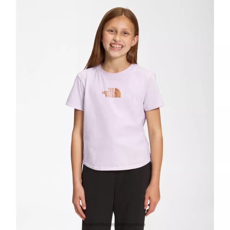 FFV045999 niebla de lavanda The North Face camiseta gráfica de manga corta para niñas