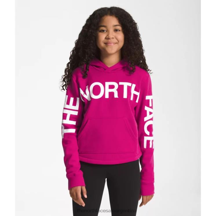 FFV046002 rosa fucsia The North Face sudadera con capucha de polar para niñas