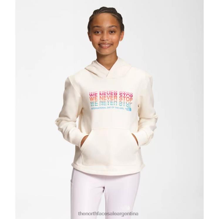 FFV046003 blanco The North Face sudadera con capucha de polar para niñas