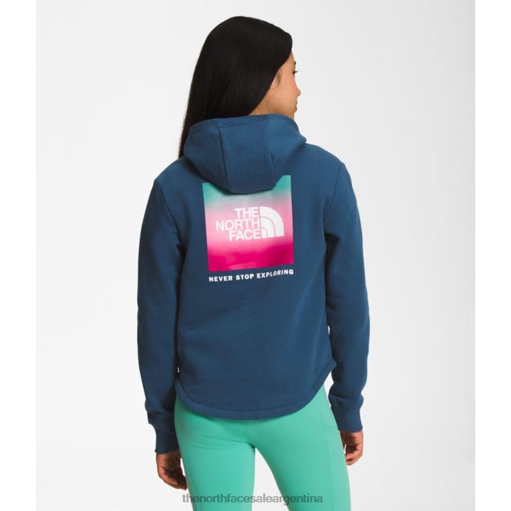 FFV046005 azul sombreado The North Face sudadera con capucha de polar para niñas