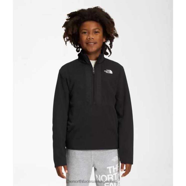 FFV046023 negro The North Face suéter con cremallera para adolescente glaciar