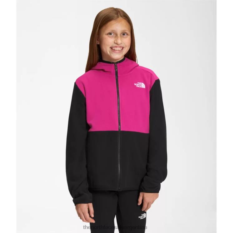 FFV046025 rosa fucsia The North Face chaqueta con capucha y cremallera completa para adolescente Glacier