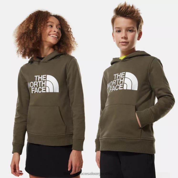 FFV0467 nuevo verde pardo The North Face sudaderas con capucha de Teen Drew Peak