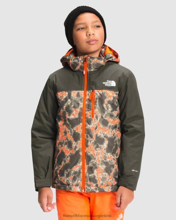 FFV047228 mármol naranja The North Face chaqueta aislante snowquest plus niños